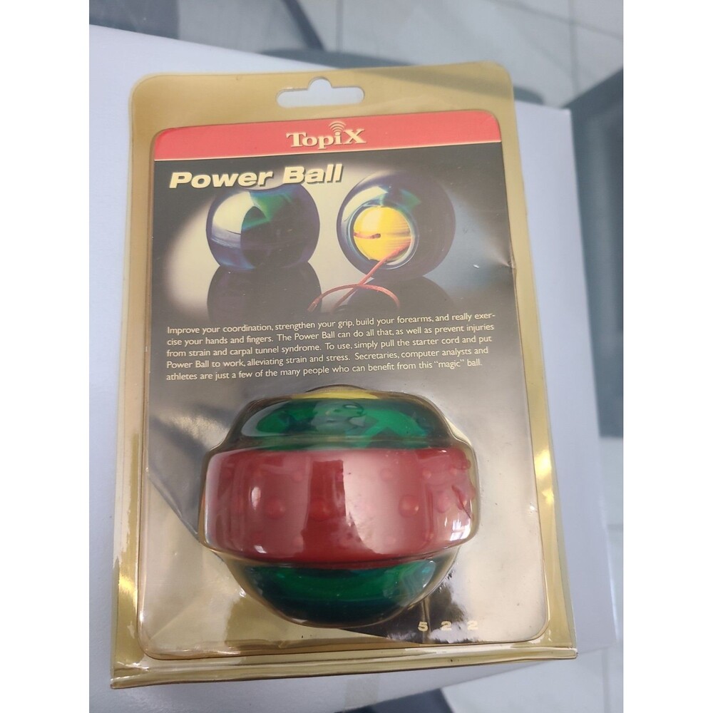 Vintage Topix Power Ball Hand Grip Exerciser Stress Relief Forearm Trainer NIP